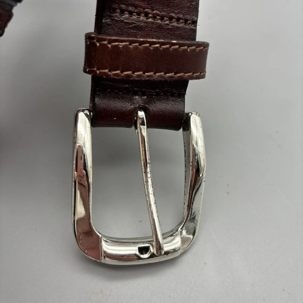 Martin Dingman‎ Livingston Hand Laced Saddle Leather Belt Size 40